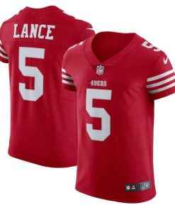 San Francisco 49ers #5 Trey Lance Scarlet Nike Men's 2022-23 Authentic Stitched NFL Vapor Untouchable Elite Jersey