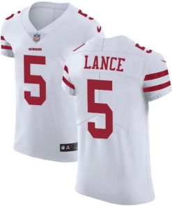 San Francisco 49ers #5 Trey Lance White Men's Stitched NFL Vapor Untouchable Elite Jersey