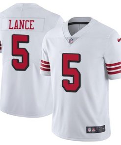 San Francisco 49ers #5 Trey Lance White Rush Men's Stitched NFL Vapor Untouchable Limited Jersey