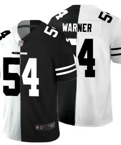 San Francisco 49ers #54 Fred Warner Men's Black V White Peace Split Nike Vapor Untouchable Limited NFL Jersey