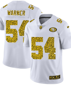 San Francisco 49ers #54 Fred Warner Men's Nike Flocked Leopard Print Vapor Limited NFL Jersey White