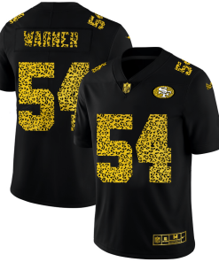 San Francisco 49ers #54 Fred Warner Men's Nike Leopard Print Fashion Vapor Limited NFL Jersey Black
