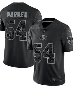San Francisco 49ers #54 Fred Warner Black Men's Nike NFL Black Reflective Limited Jersey