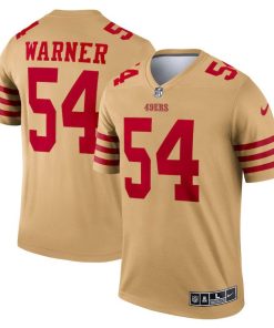 San Francisco 49ers 54 Fred Warner Nike Men's Gold Inverted Legend Jersey