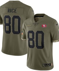 San Francisco 49ers #80 Jerry Rice Nike Men's 2022 Salute To Service Limited Jersey - Olive