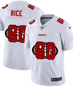San Francisco 49ers #80 Jerry Rice White Men's Nike Team Logo Dual Overlap Limited NFL Jersey