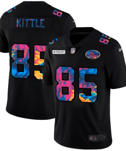 San Francisco 49ers #85 George Kittle Men's Nike Multi-Color Black 2020 NFL Crucial Catch Vapor Untouchable Limited Jersey
