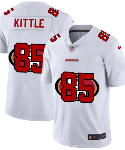 San Francisco 49ers #85 George Kittle White Men's Nike Team Logo Dual Overlap Limited NFL Jersey