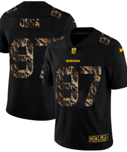 San Francisco 49ers #97 Nick Bosa Men's Black Nike Flocked Lightning Vapor Limited NFL Jersey