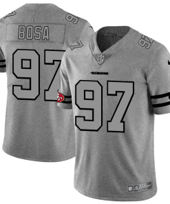 San Francisco 49ers #97 Nick Bosa Men's Nike Gray Gridiron II Vapor Untouchable Limited NFL Jersey