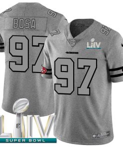 San Francisco 49ers #97 Nick Bosa Men's Nike Gray Super Bowl LIV 2020 Gridiron II Vapor Untouchable Limited NFL Jersey