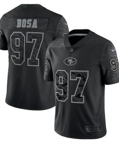 San Francisco 49ers #97 Nick Bosa Black Men's Nike NFL Black Reflective Limited Jersey