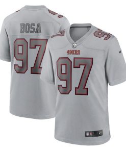 San Francisco 49ers #97 Nick Bosa Nike Men's Gray Atmosphere Fashion Game Jersey