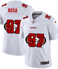 San Francisco 49ers #97 Nick Bosa White Men's Nike Team Logo Dual Overlap Limited NFL Jersey
