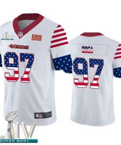 San Francisco 49ers #97 Nick Bosa White Super Bowl LIV 2020 Men's Nike Team Logo USA Flag Vapor Untouchable Limited NFL Jersey