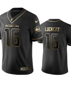 Seahawks #16 Tyler Lockett Men's Stitched NFL Vapor Untouchable Limited Black Golden Jersey