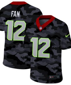 Seattle Seahawks #12 Fan Men's Nike 2020 Black CAMO Vapor Untouchable Limited Stitched NFL Jersey