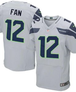 Seattle Seahawks #12 Fan Nike Men's Gray Elite Jersey