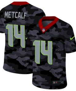 Seattle Seahawks #14 DK Metcalf Men's Nike 2020 Black CAMO Vapor Untouchable Limited Stitched NFL Jersey