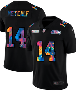 Seattle Seahawks #14 DK Metcalf Men's Nike Multi-Color Black 2020 NFL Crucial Catch Vapor Untouchable Limited Jersey