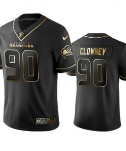 Seattle Seahawks #90 Jadeveon Clowney Men's Stitched NFL Vapor Untouchable Limited Black Golden Jersey Men's