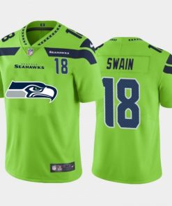 Seattle Seattle Seahawks #18 Freddie Swain Green Men's Nike Big Team Logo Player Vapor Limited NFL Jersey Men's
