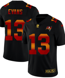 Tampa Bay Buccaneers #13 Mike Evans Men's Black Nike Red Orange Stripe Vapor Limited NFL Jersey