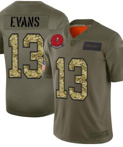 Tampa Bay Buccaneers #13 Mike Evans Men's Nike 2019 Olive Camo Salute To Service Limited NFL Jersey