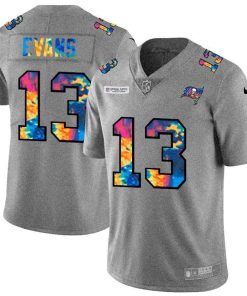 Tampa Bay Buccaneers #13 Mike Evans Men's Nike Multi-Color 2020 NFL Crucial Catch NFL Jersey Greyheather