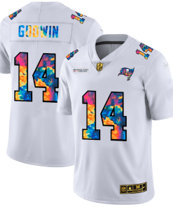 Tampa Bay Buccaneers #14 Chris Godwin Men's White Nike Multi-Color 2020 NFL Crucial Catch Limited NFL Jersey