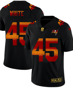 Tampa Bay Buccaneers #45 Devin White Men's Black Nike Red Orange Stripe Vapor Limited NFL Jersey