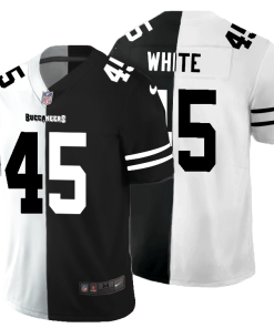 Tampa Bay Buccaneers #45 Devin White Men's Black V White Peace Split Nike Vapor Untouchable Limited NFL Jersey