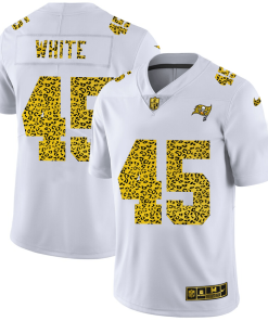 Tampa Bay Buccaneers #45 Devin White Men's Nike Flocked Leopard Print Vapor Limited NFL Jersey White