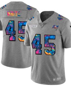 Tampa Bay Buccaneers #45 Devin White Men's Nike Multi-Color 2020 NFL Crucial Catch NFL Jersey Greyheather