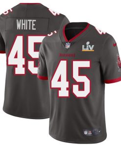 Tampa Bay Buccaneers #45 Devin White Men's Super Bowl LV Bound Nike Pewter Alternate Vapor Limited Jersey