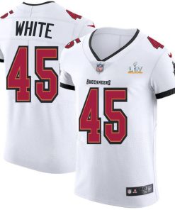 Tampa Bay Buccaneers #45 Devin White Men's Super Bowl LV Bound Nike White Vapor Elite Jersey