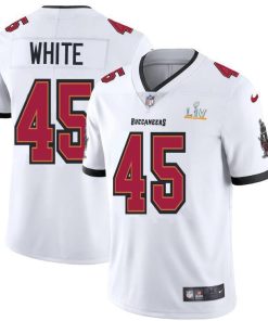Tampa Bay Buccaneers #45 Devin White Men's Super Bowl LV Bound Nike White Vapor Limited Jersey