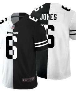 Tampa Bay Buccaneers #6 Julio Jones Men's Black V White Peace Split Nike Vapor Untouchable Limited NFL Jersey