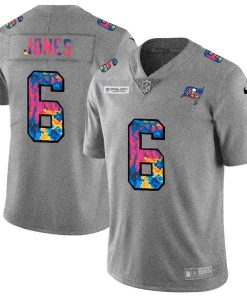 Tampa Bay Buccaneers #6 Julio Jones Men's Nike Multi-Color 2020 NFL Crucial Catch NFL Jersey Greyheather