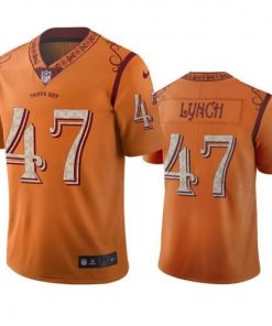 Tampa Bay Tampa Bay Buccaneers #47 John Lynch Orange Vapor Limited City Edition Jersey Men's